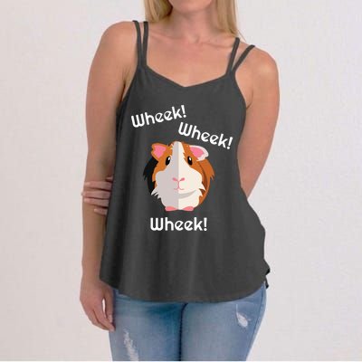 Cute Funny Wheek Guinea Pig Owner Cavy Lover Women's Strappy Tank