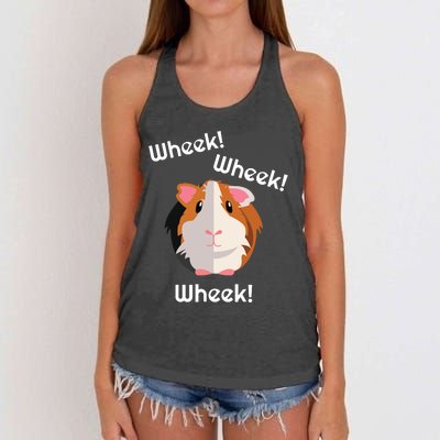 Cute Funny Wheek Guinea Pig Owner Cavy Lover Women's Knotted Racerback Tank