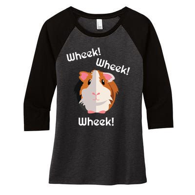 Cute Funny Wheek Guinea Pig Owner Cavy Lover Women's Tri-Blend 3/4-Sleeve Raglan Shirt