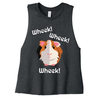 Cute Funny Wheek Guinea Pig Owner Cavy Lover Women's Racerback Cropped Tank