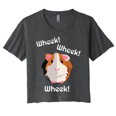 Cute Funny Wheek Guinea Pig Owner Cavy Lover Women's Crop Top Tee