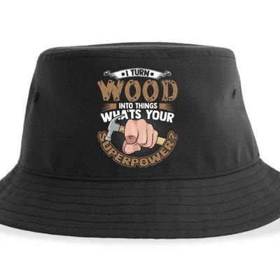 Carpenter Funny Woodworker Carpentry Cabinemaker Sustainable Bucket Hat