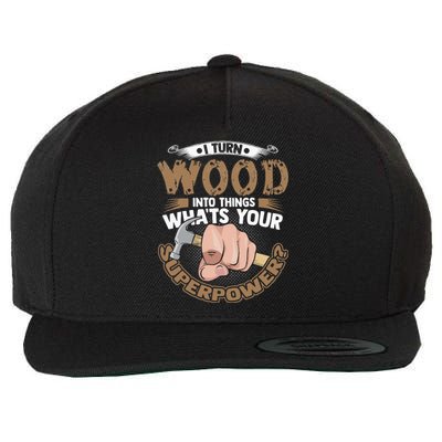 Carpenter Funny Woodworker Carpentry Cabinemaker Wool Snapback Cap