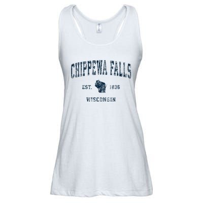 Chippewa Falls Wisconsin Wi Vintage Sports Design Ladies Essential Flowy Tank