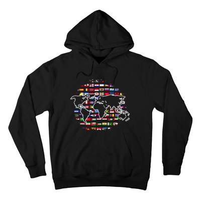 Country Flags World Map Traveling International World Flags Hoodie