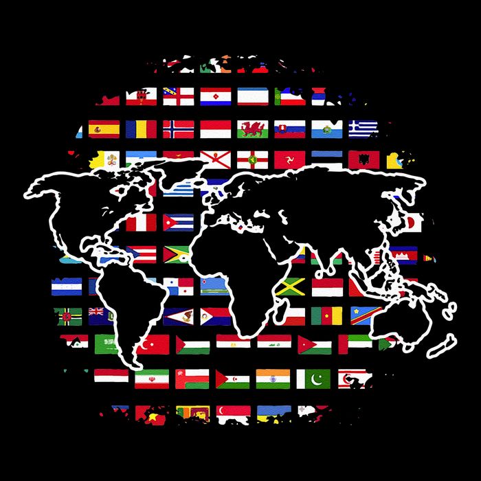Country Flags World Map Traveling International World Flags 7-Panel Snapback Hat
