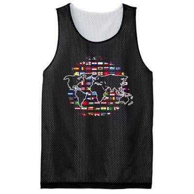 Country Flags World Map Traveling International World Flags Mesh Reversible Basketball Jersey Tank