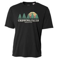 Chippewa Falls Wi Vintage Throwback Retro 70s Design Cooling Performance Crew T-Shirt