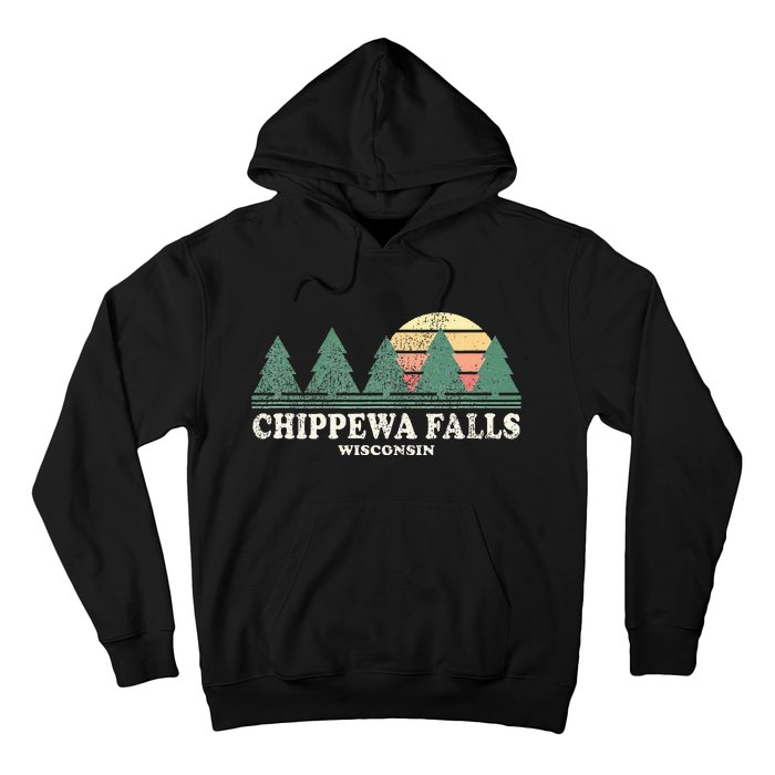 Chippewa Falls Wi Vintage Throwback Retro 70s Design Hoodie