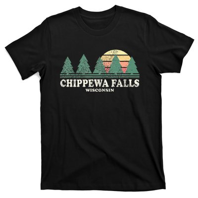 Chippewa Falls Wi Vintage Throwback Retro 70s Design T-Shirt