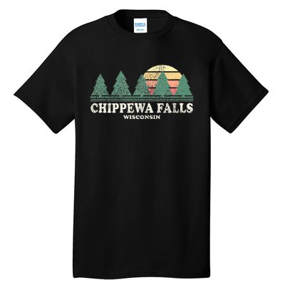 Chippewa Falls Wi Vintage Throwback Retro 70s Design Tall T-Shirt