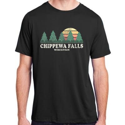 Chippewa Falls Wi Vintage Throwback Retro 70s Design Adult ChromaSoft Performance T-Shirt