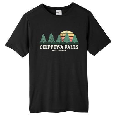 Chippewa Falls Wi Vintage Throwback Retro 70s Design Tall Fusion ChromaSoft Performance T-Shirt