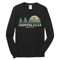 Chippewa Falls Wi Vintage Throwback Retro 70s Design Tall Long Sleeve T-Shirt