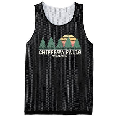 Chippewa Falls Wi Vintage Throwback Retro 70s Design Mesh Reversible Basketball Jersey Tank