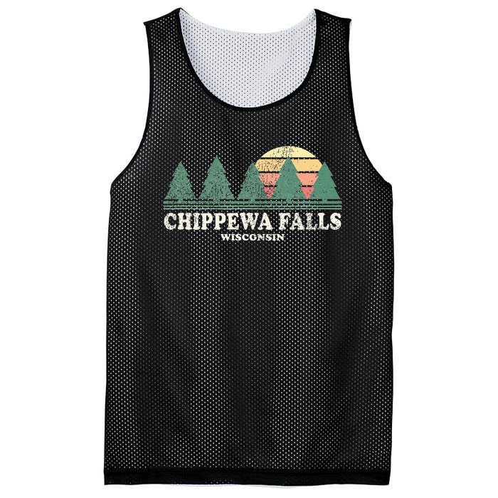 Chippewa Falls Wi Vintage Throwback Retro 70s Design Mesh Reversible Basketball Jersey Tank