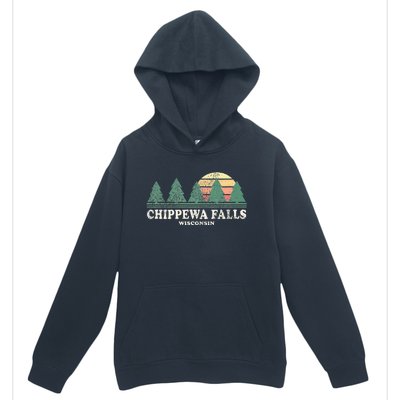 Chippewa Falls Wi Vintage Throwback Retro 70s Design Urban Pullover Hoodie