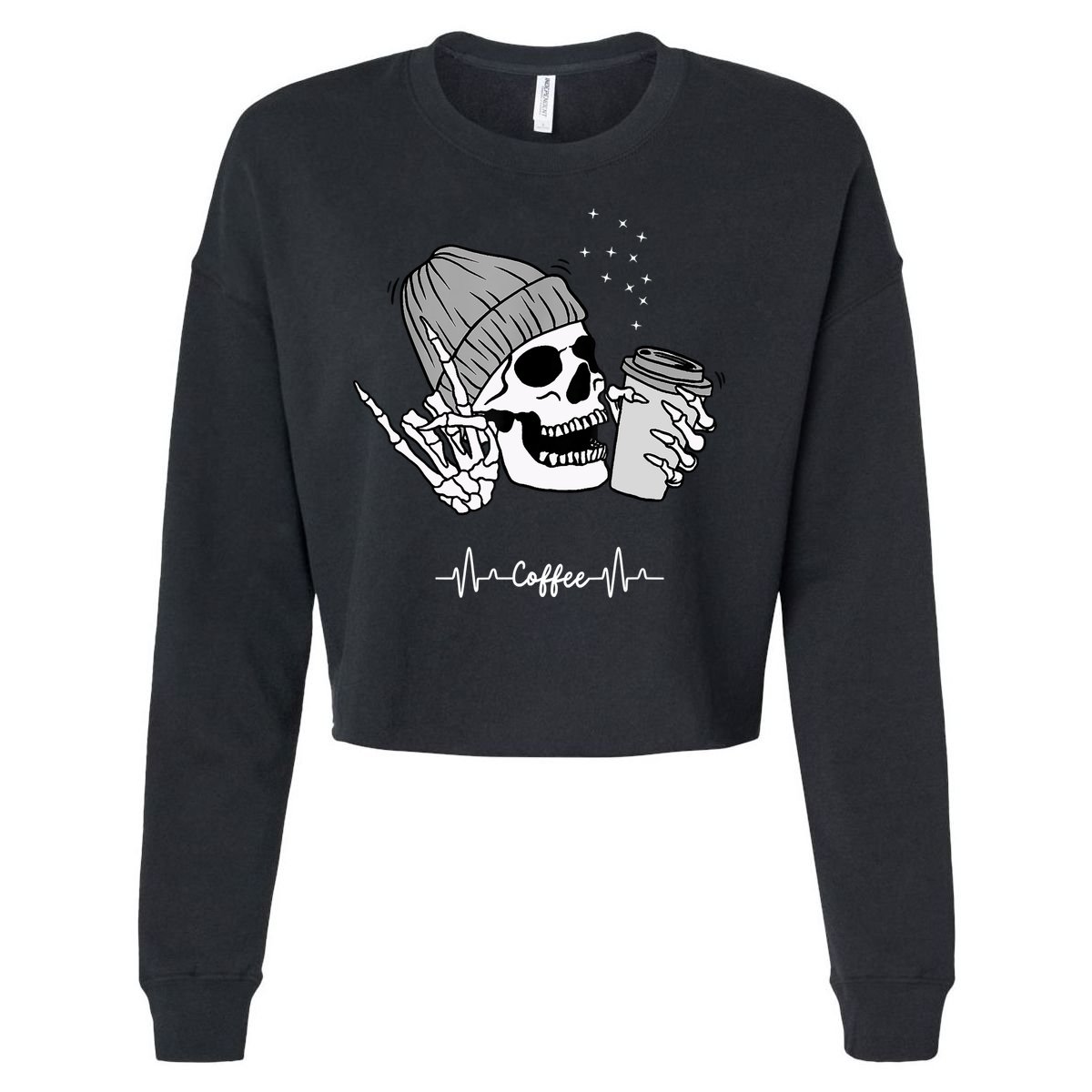 Coffee For Women Coffee Funny Cute Casual Cropped Pullover Crew