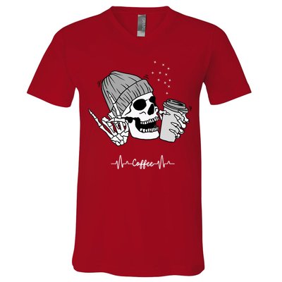 Coffee For Women Coffee Funny Cute Casual V-Neck T-Shirt