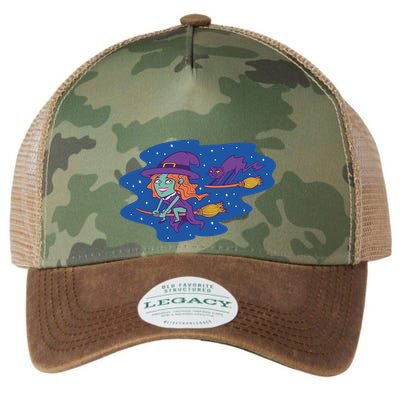 Cute Flying Witch Legacy Tie Dye Trucker Hat