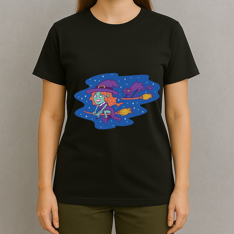Cute Flying Witch T-Shirt