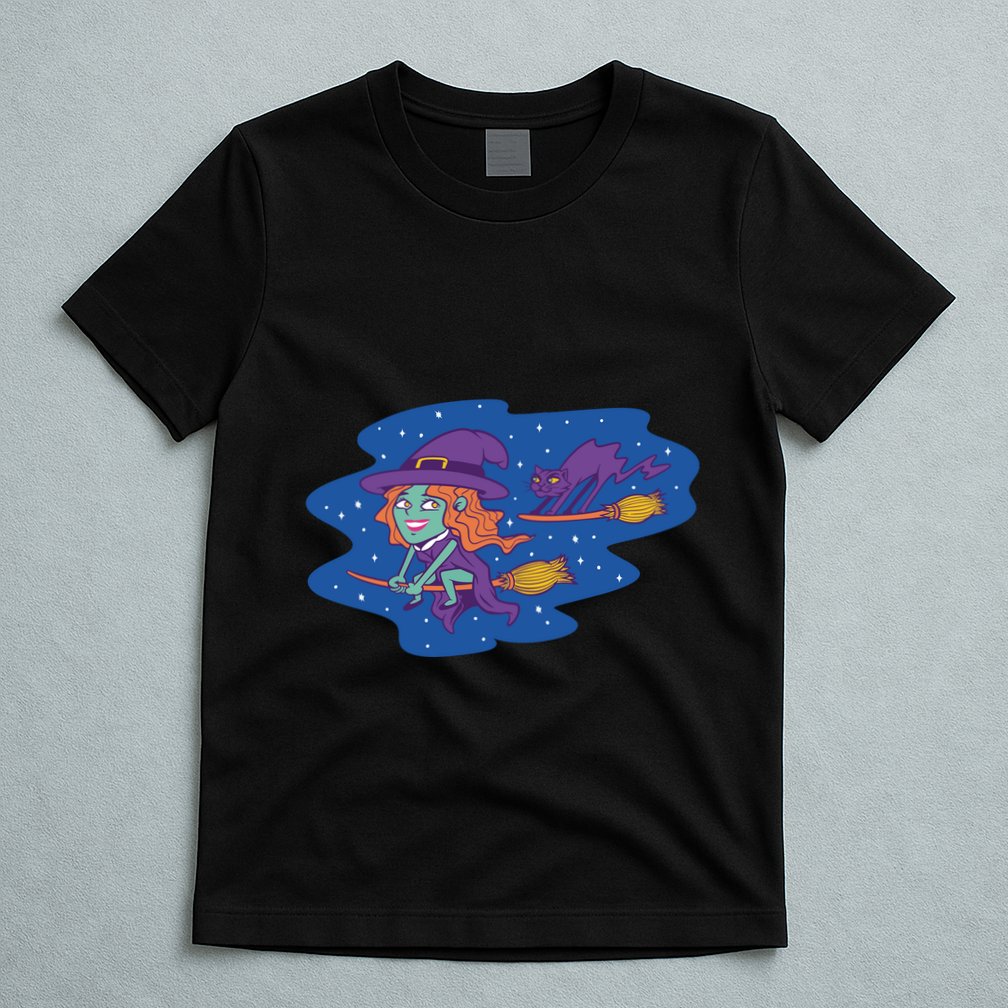 Cute Flying Witch T-Shirt