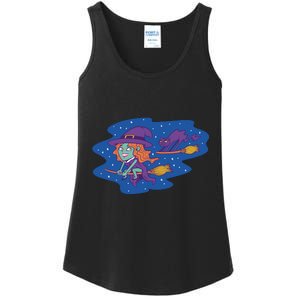 Cute Flying Witch Ladies Essential Tank