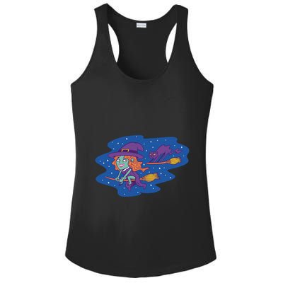 Cute Flying Witch Ladies PosiCharge Competitor Racerback Tank