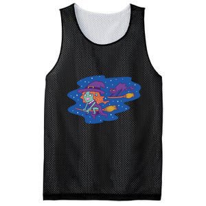 Cute Flying Witch Mesh Reversible Basketball Jersey Tank