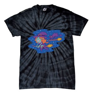 Cute Flying Witch Tie-Dye T-Shirt