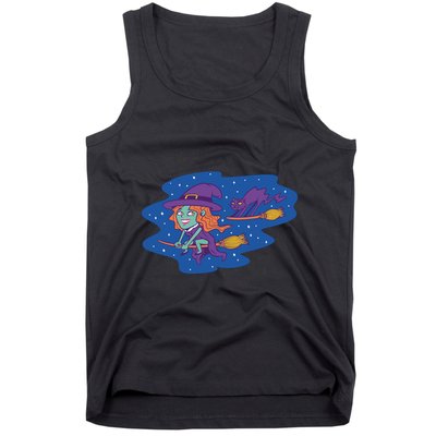 Cute Flying Witch Tank Top