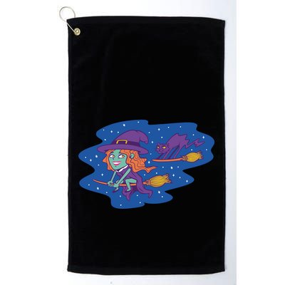 Cute Flying Witch Golf Towel