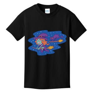 Cute Flying Witch Kids T-Shirt