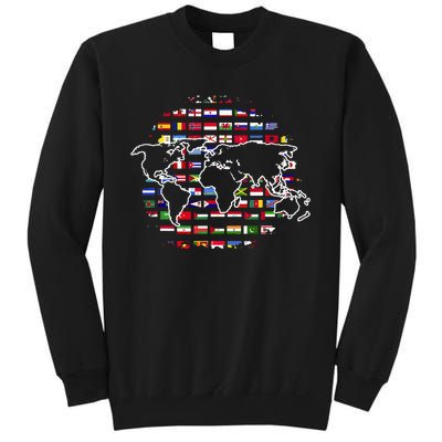 Country Flags World Map Traveling International World Flags Sweatshirt