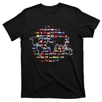 Country Flags World Map Traveling International World Flags T-Shirt