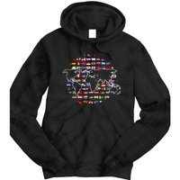 Country Flags World Map Traveling International World Flags Tie Dye Hoodie