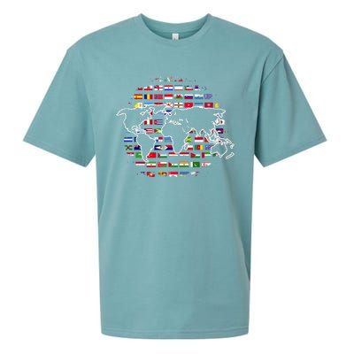 Country Flags World Map Traveling International World Flags Sueded Cloud Jersey T-Shirt