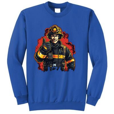 Cool Firefighter With Thumbs Up For Fire Lovers Funny Gift Sweatshirt