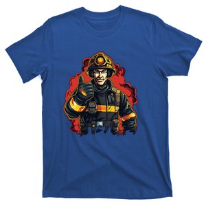 Cool Firefighter With Thumbs Up For Fire Lovers Funny Gift T-Shirt