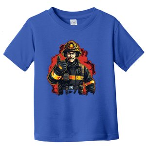 Cool Firefighter With Thumbs Up For Fire Lovers Funny Gift Toddler T-Shirt