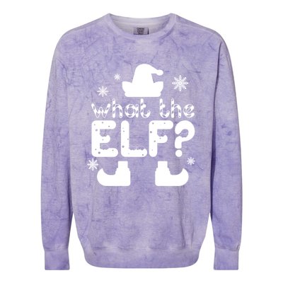 Christmas Funny What The Elf Gift Colorblast Crewneck Sweatshirt