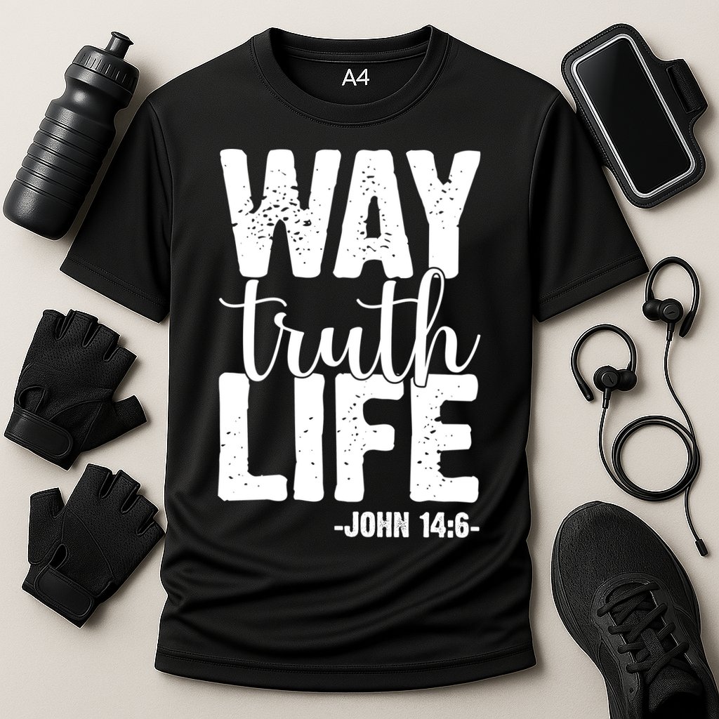 Christian Faith Way Truth Life Jesus Gift Cooling Performance Crew T-Shirt