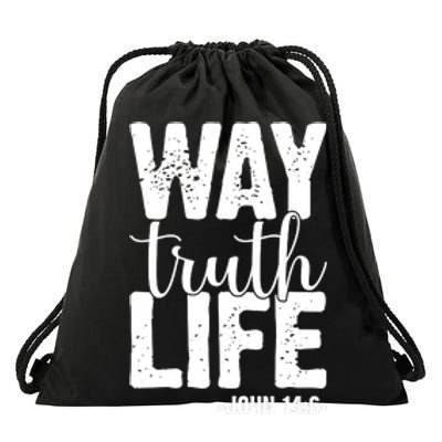 Christian Faith Way Truth Life Jesus Gift Drawstring Bag