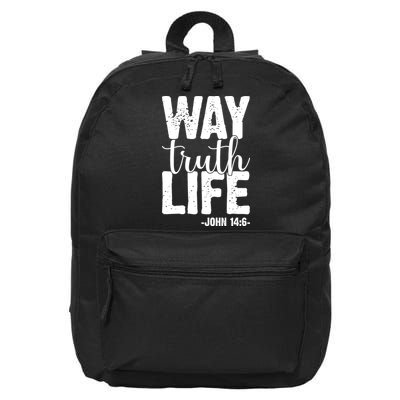Christian Faith Way Truth Life Jesus Gift 16 in Basic Backpack