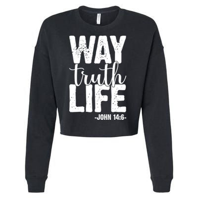 Christian Faith Way Truth Life Jesus Gift Cropped Pullover Crew