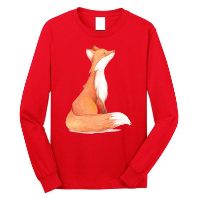 Cute Fox Watercolor | Funny Fox Lover Mammal Child Long Sleeve Shirt