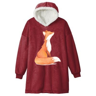 Cute Fox Watercolor | Funny Fox Lover Mammal Child Hooded Wearable Blanket