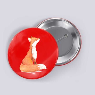 Cute Fox Watercolor | Funny Fox Lover Mammal Child Button