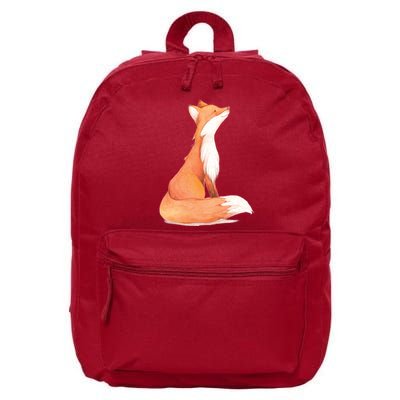 Cute Fox Watercolor | Funny Fox Lover Mammal Child 16 in Basic Backpack