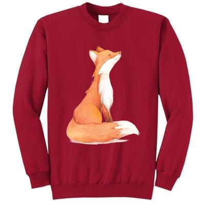 Cute Fox Watercolor | Funny Fox Lover Mammal Child Tall Sweatshirt
